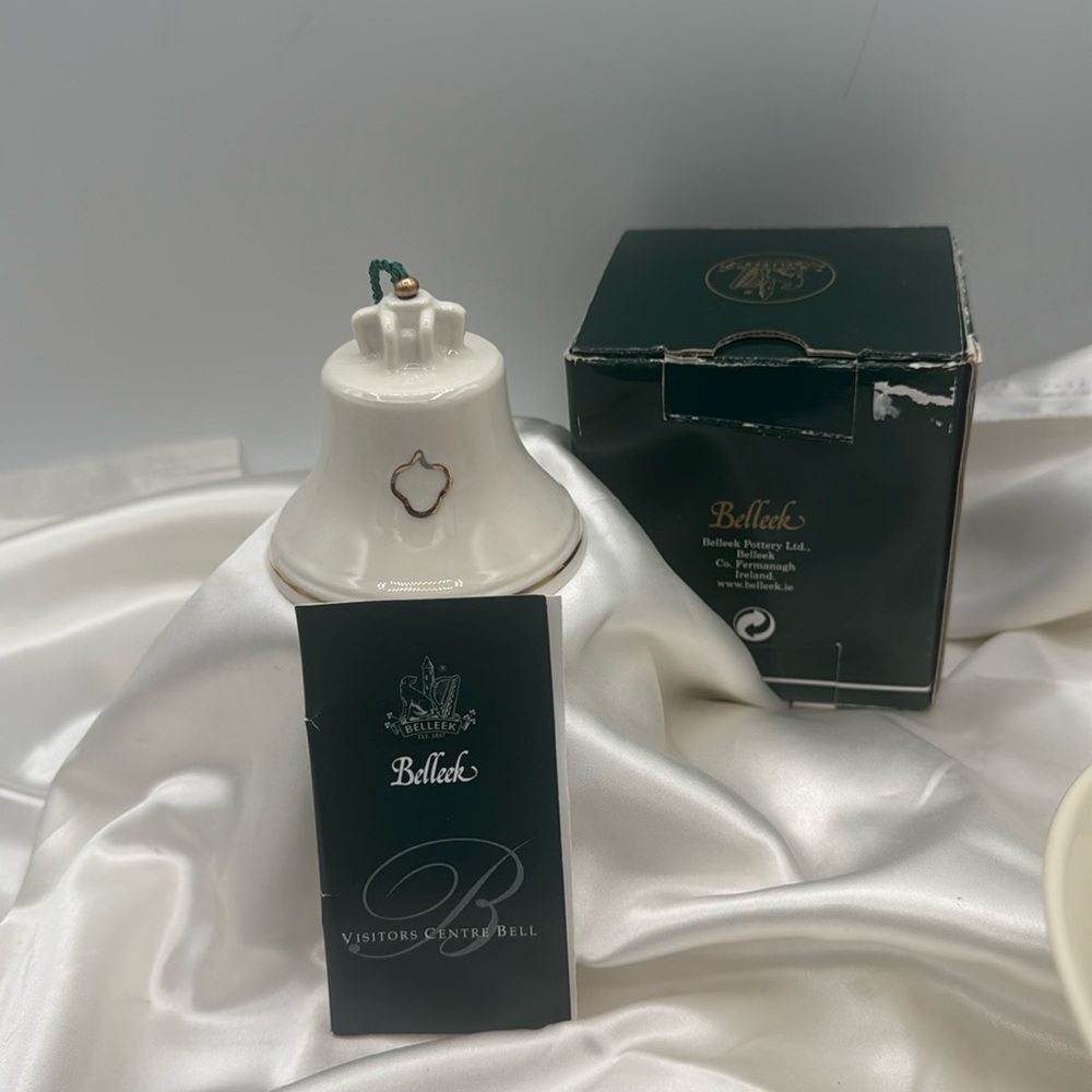 BELLEEK FINE CHINA VISITOR CENTRE REPLICA BELL ORNAMENT- HAND CRAFTED IN IRELAND